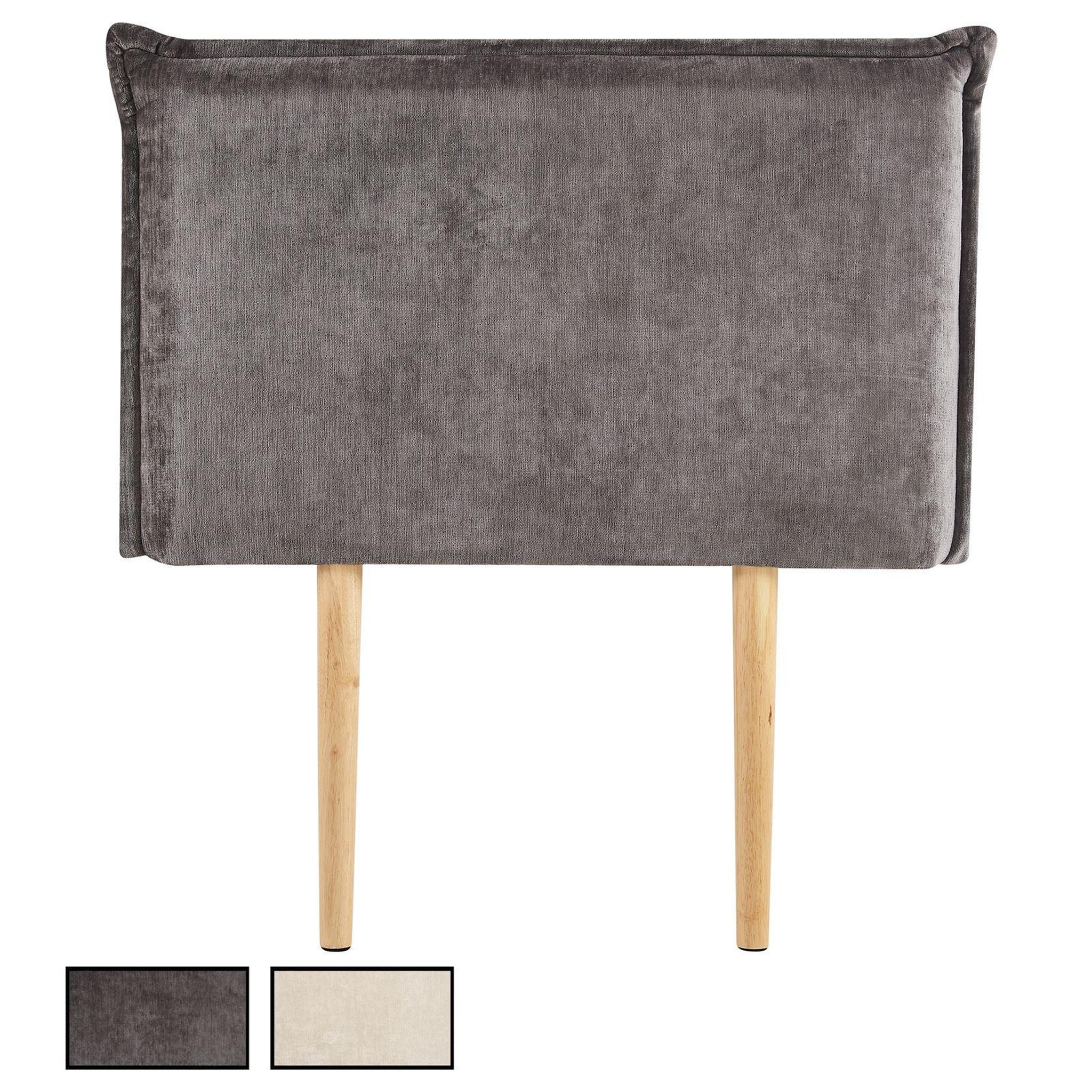 IDIMEX Tête de lit DELMO 90 sur pieds, en tissu. Coloris disponibles : Blanc, Gris