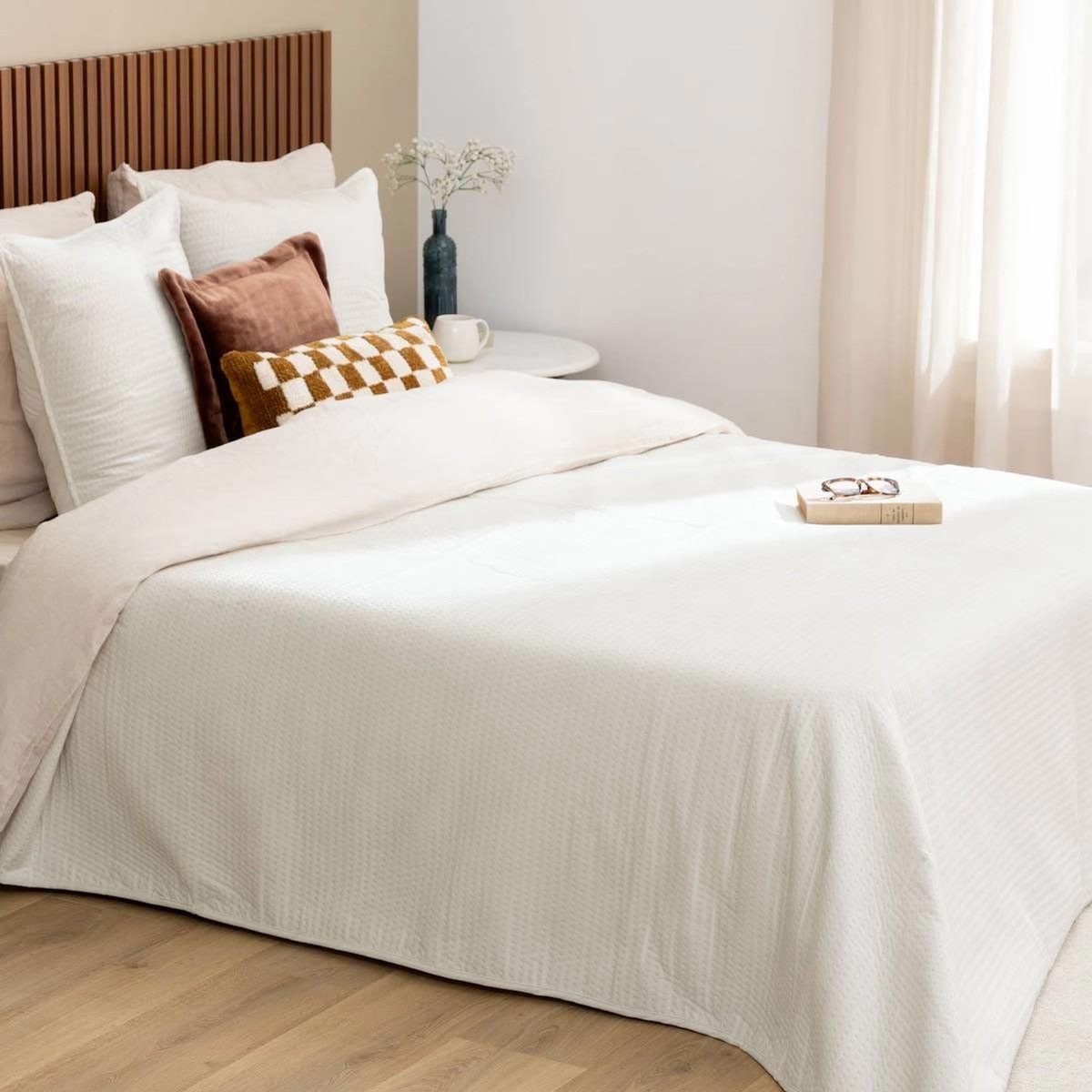 ATMOSPHERA Dessus de Lit & 2 Taies  Lilou  240x260cm Ivoire