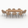 Voir la diapositive 6 : Rendez vous déco Table et chaises de jardin 8 personnes en bois de teck, résine tressée-Carmela
