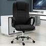Voir la diapositive 2 : HOMCOM HOMCOM Fauteuil de bureau à roulettes chaise manager ergonomique pivotante hauteur réglable lin noir