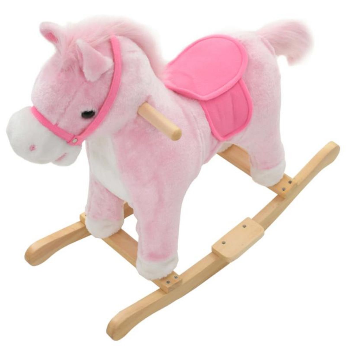 VIDAXL Cheval à bascule Peluche 65x32x58 cm Rose