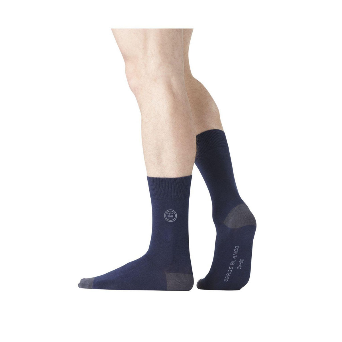 SERGE BLANCO Lot de 6 Paires de Chaussettes de ville coton homme