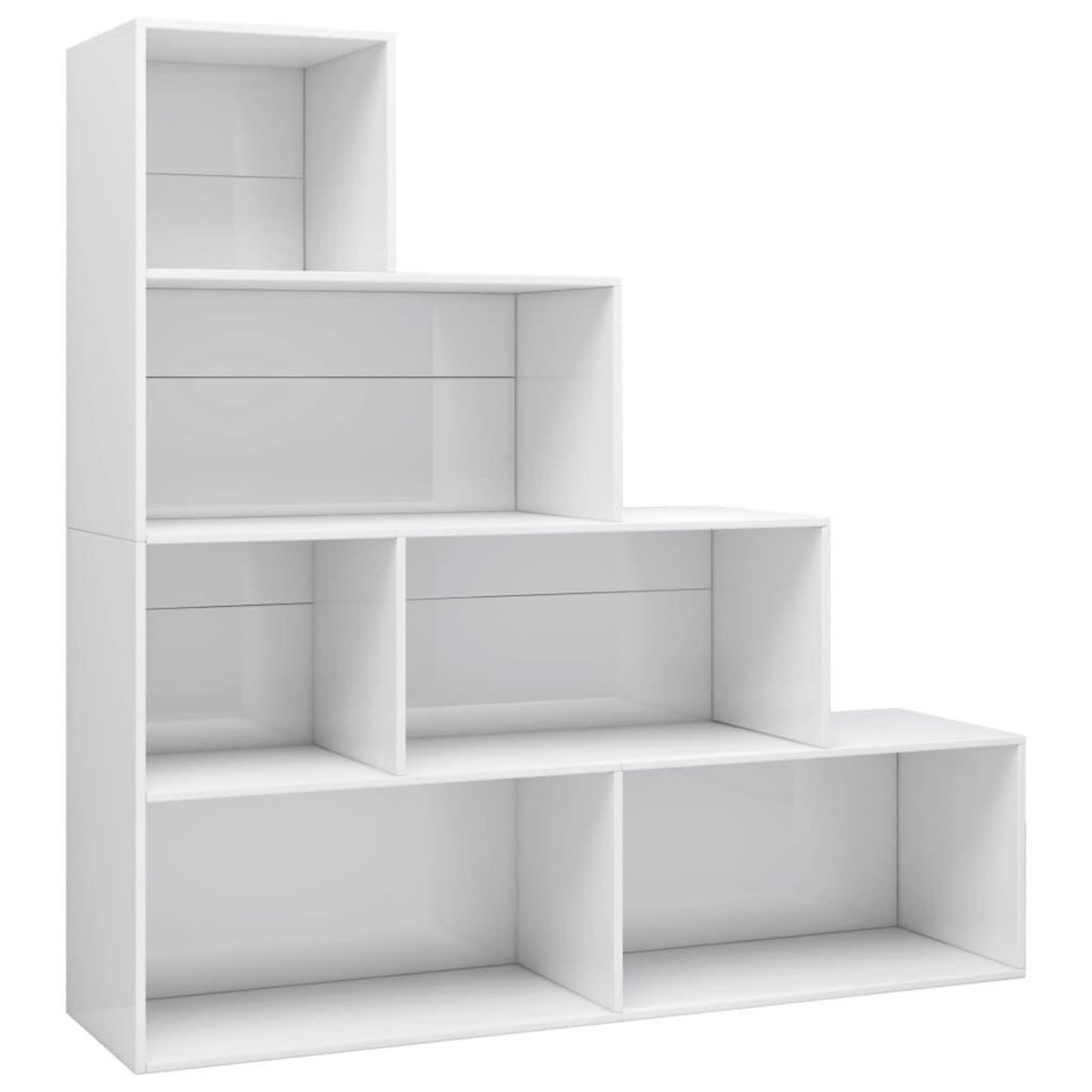 VIDAXL Bibliotheque/Separateur de piece Blanc brillant Bois ingenierie