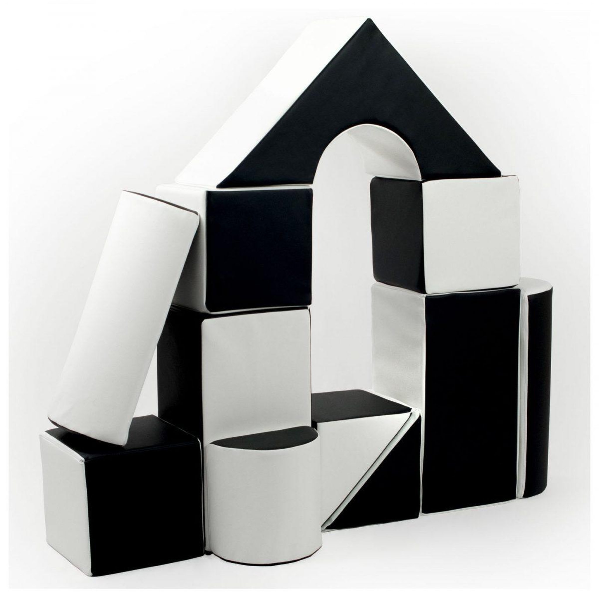 VELINDA Set de 11 blocs en mousse pour le jeu noir - blanc