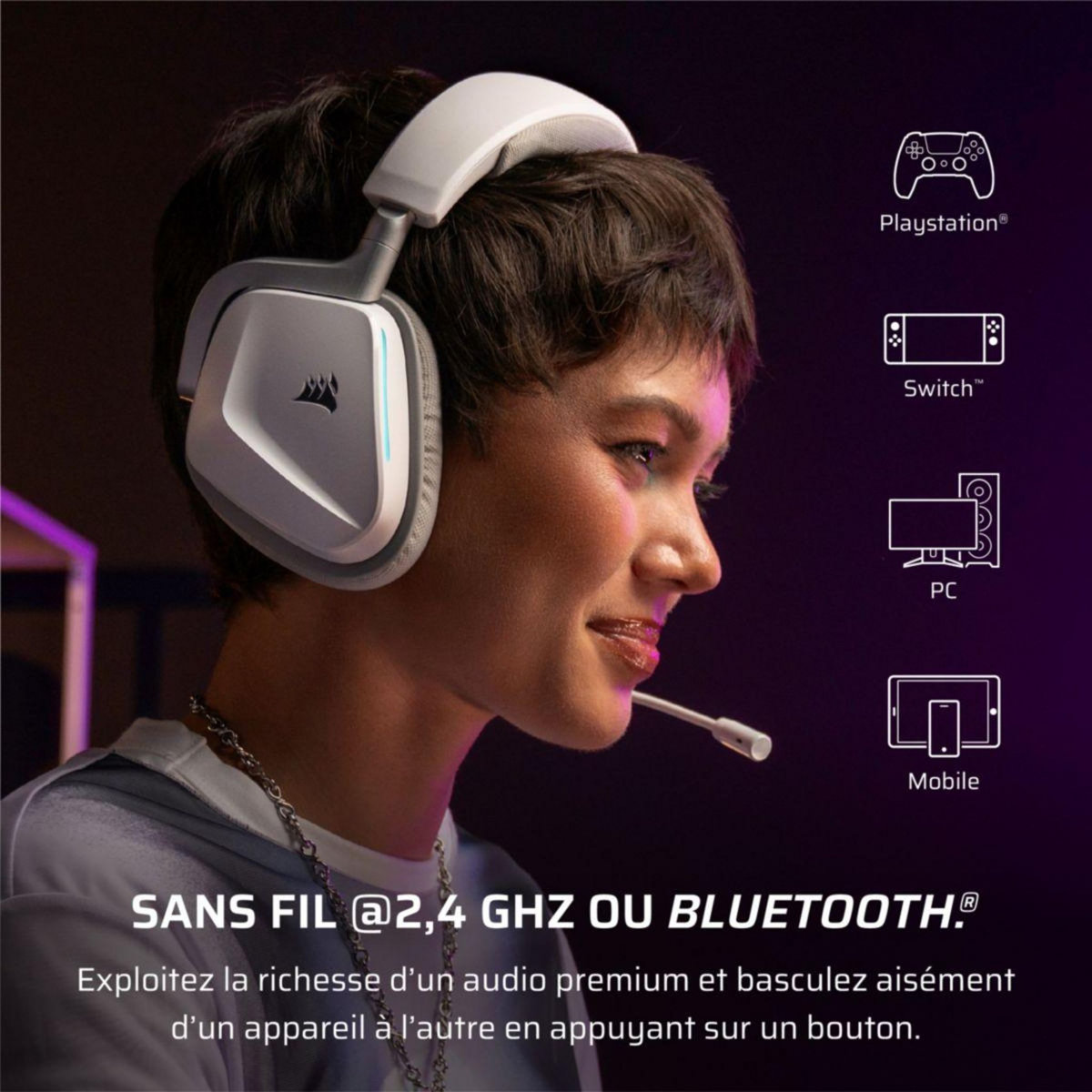 Corsair Casque gamer VOID ELITE V2 SANS FIL PS5