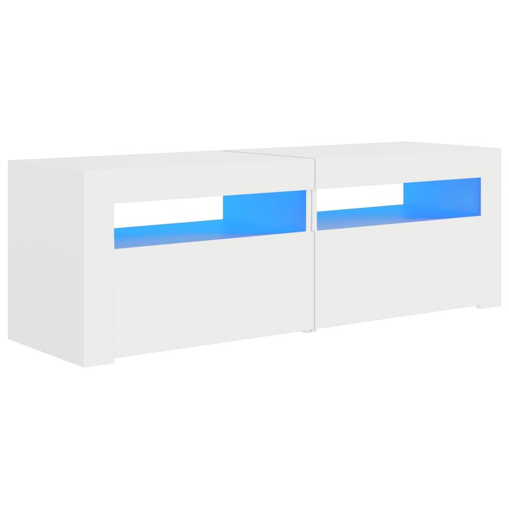 Voir la diapositive 2 : VIDAXL Meuble TV avec lumieres LED blanc 120x35x40 cm