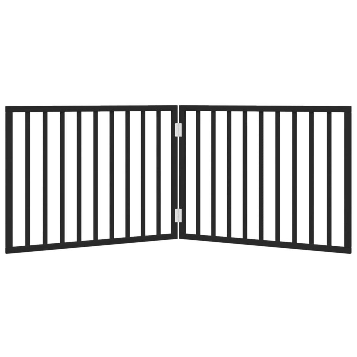 VIDAXL Barriere pour chien pliable 2 panneaux noir bois de peuplier