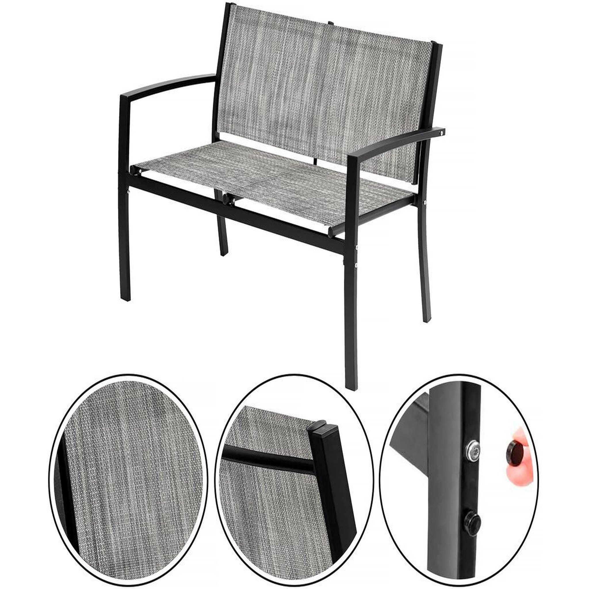 Voir la diapositive 4 : Habitat et Jardin Salon de jardin bas  lino  - 4 places  - gris