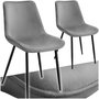 Voir la diapositive 1 : tectake Lot de chaises rembourrées aspect velours gris Lot de 2