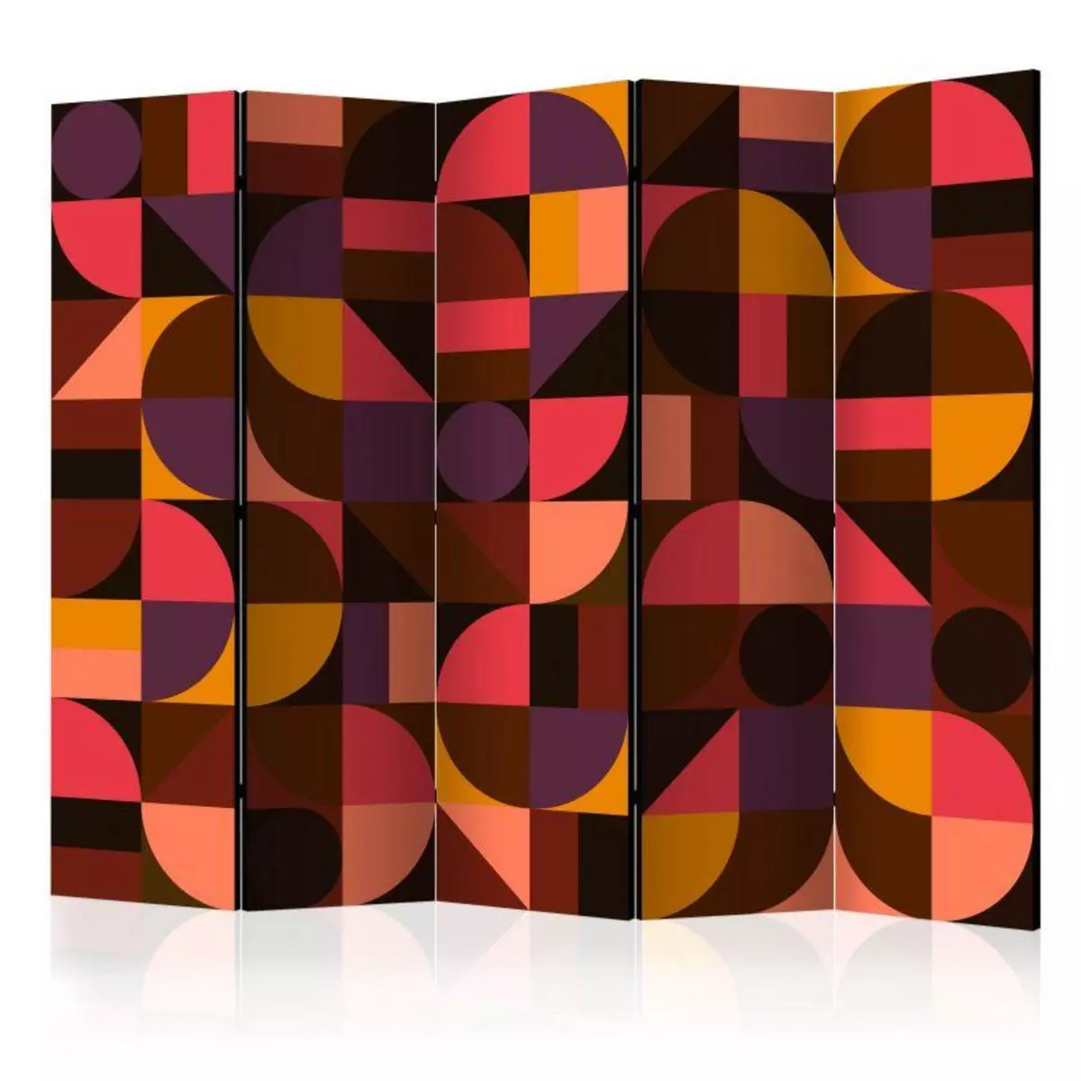 Paris Prix Paravent 5 Volets  Geometric Mosaic Red  172x225cm