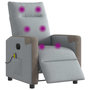 Voir la diapositive 2 : VIDAXL Fauteuil de massage inclinable electrique gris clair tissu