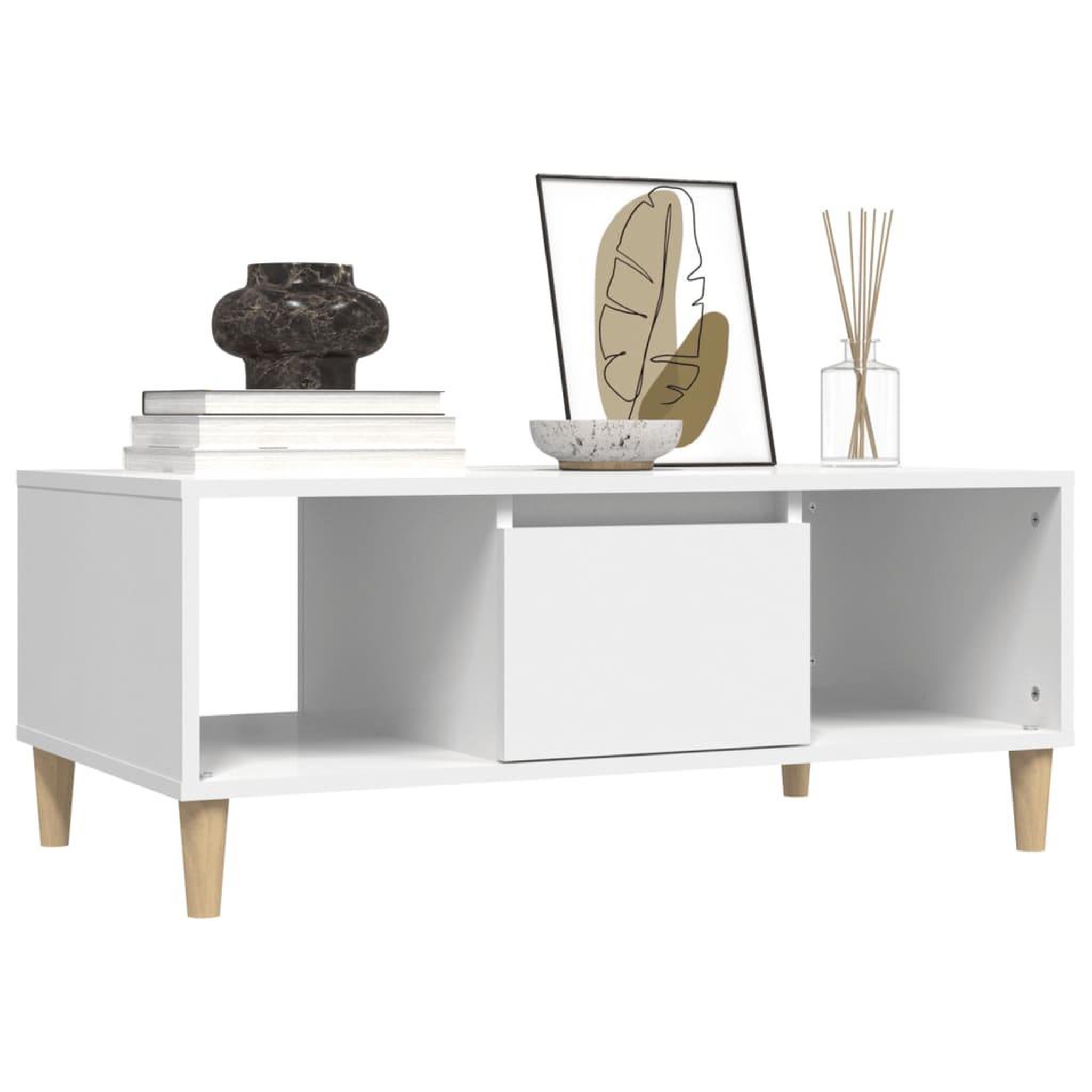 Voir la diapositive 4 : VIDAXL Table basse Blanc 90x50x36,5 cm Bois d'ingenierie