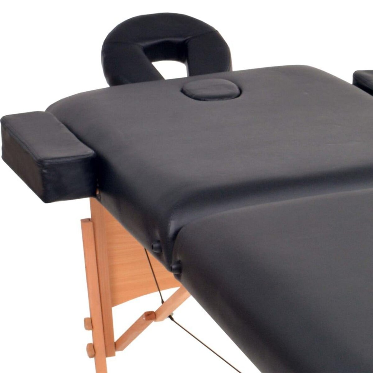 VIDAXL Table de massage pliable a 2 zones 10 cm d'epaisseur Noir