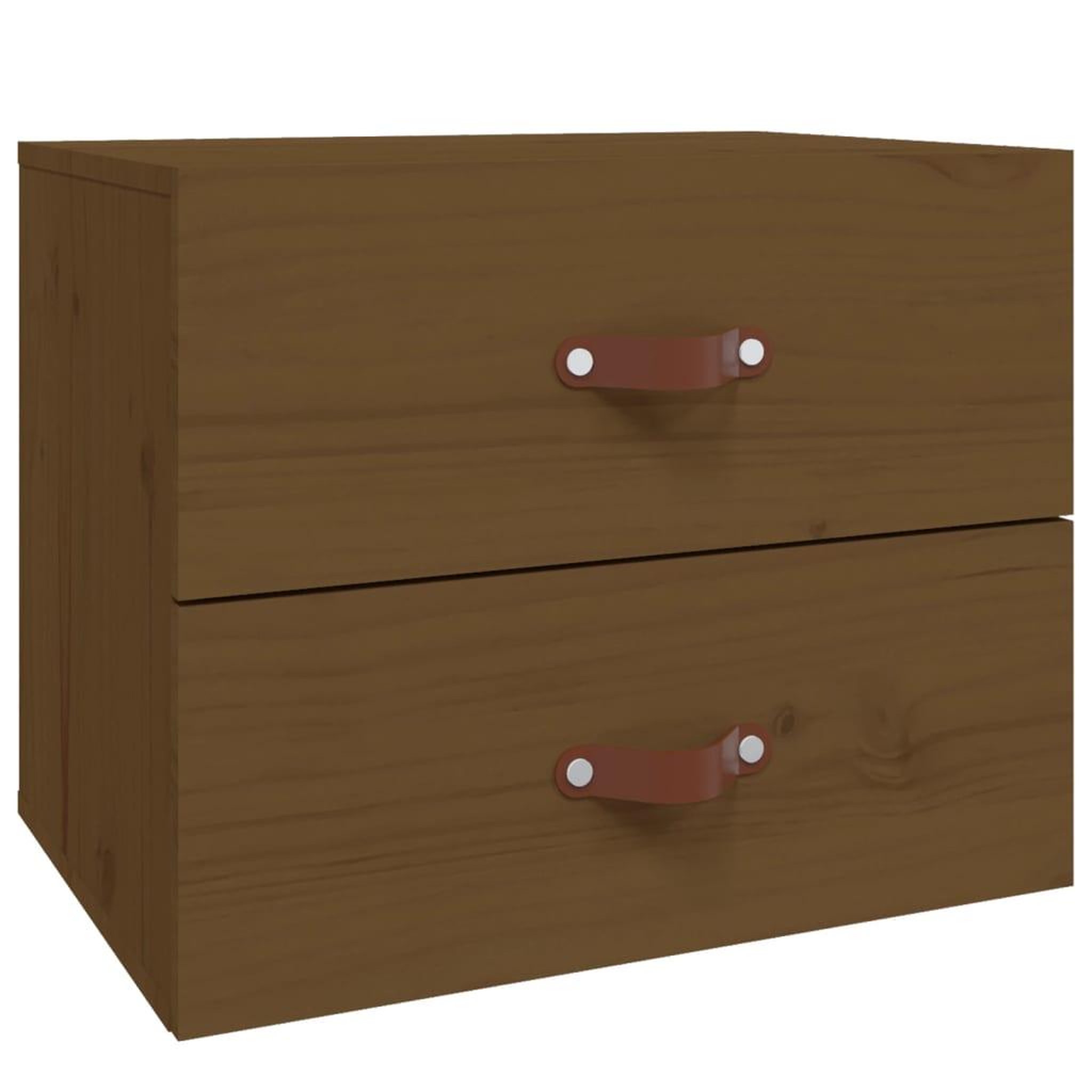 Voir la diapositive 2 : VIDAXL Table de chevet murale Marron miel 50x36x40 cm