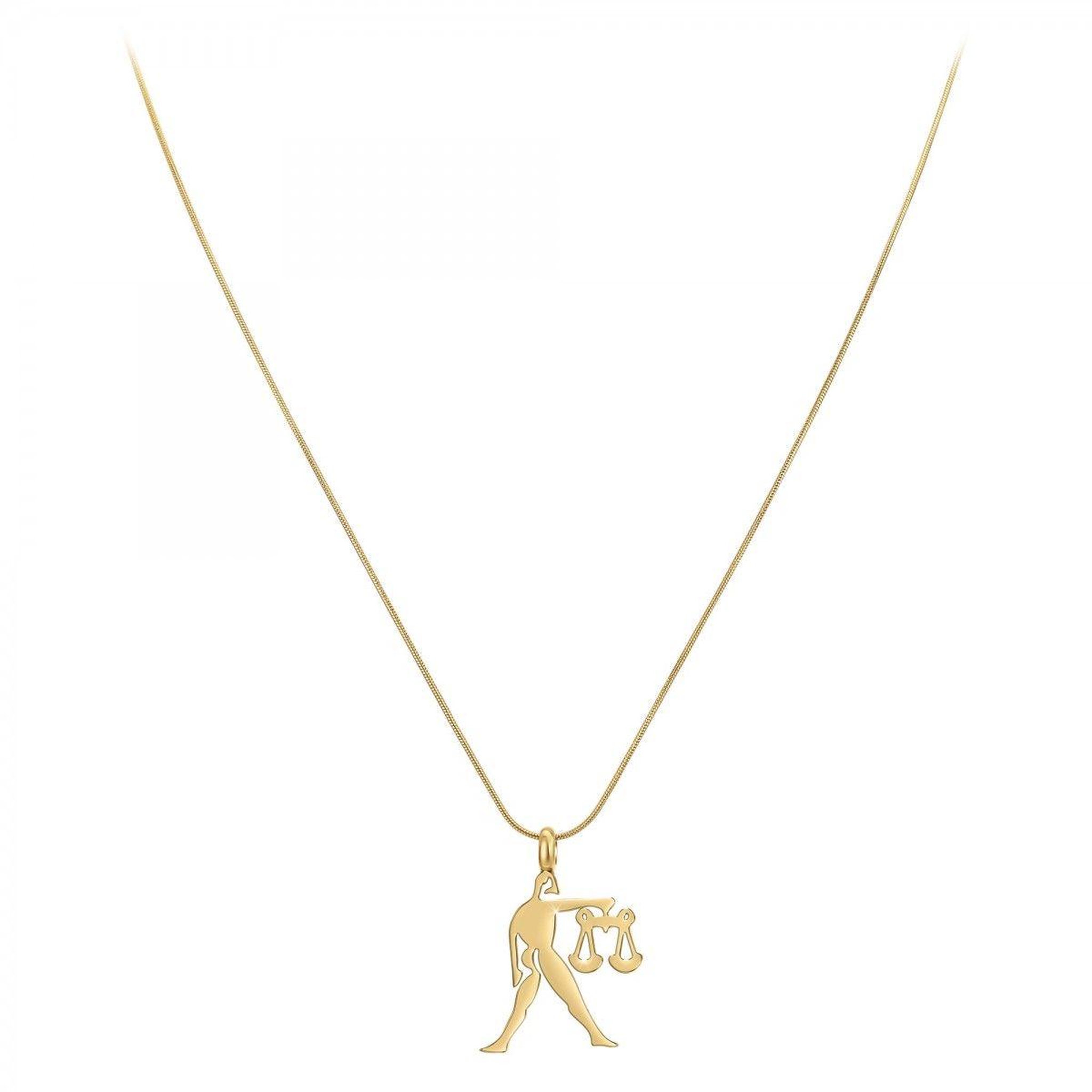 Voir la diapositive 3 : SC BOHEME Collier astrologie  Balance  SC Bohème en Acier Finement doré