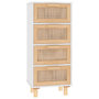 Voir la diapositive 2 : VIDAXL Buffet Blanc 40x30x90 cm Bois de pin massif et rotin naturel