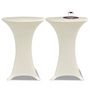 Voir la diapositive 1 : VIDAXL Housse de table Ø 60 cm Creme extensible 2 pcs