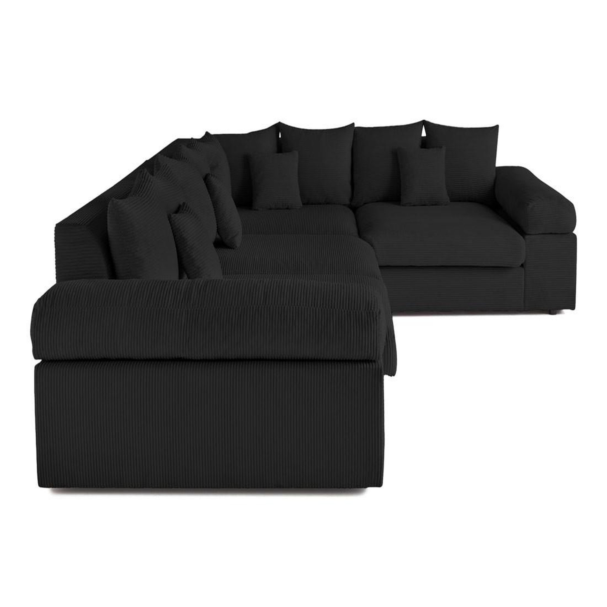 Voir la diapositive 4 : LISA DESIGN Aspen - canapé d'angle réversible 5 places - assise profonde - en velours côtelé