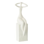Paris Prix Statuette Femme Assise  Moderne  38cm Blanc