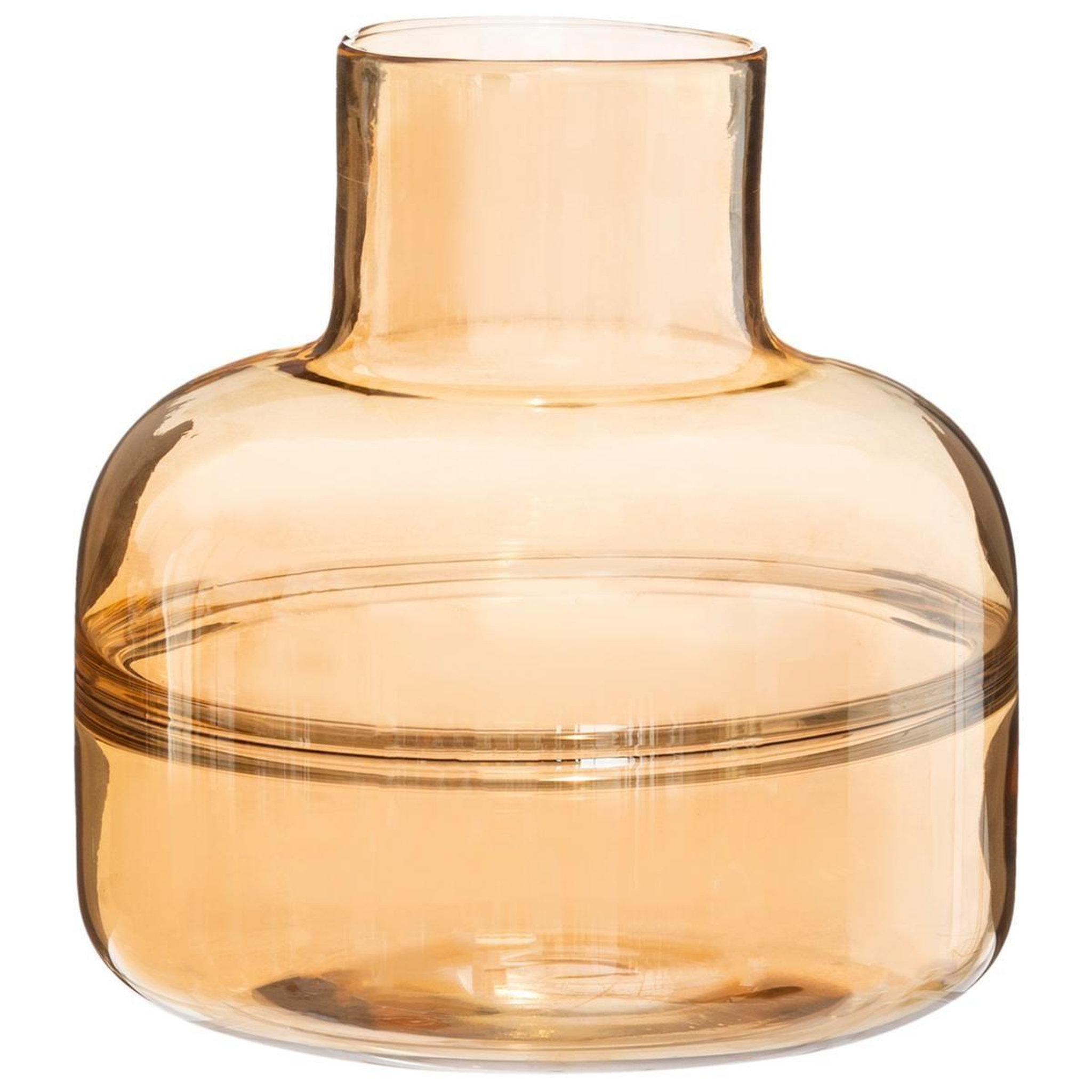 Voir la diapositive 1 : ATMOSPHERA Vase rond déco  line shine  24cm ambre