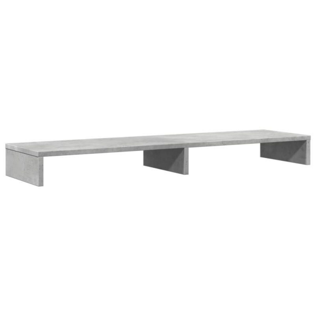 VIDAXL Support de moniteur gris béton 100x27x10 cm bois d ingénierie