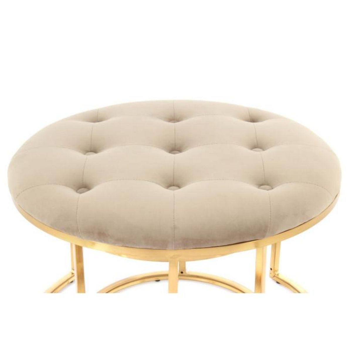 Paris Prix Lot de 2 Tabourets  Becky  60cm Taupe & Or