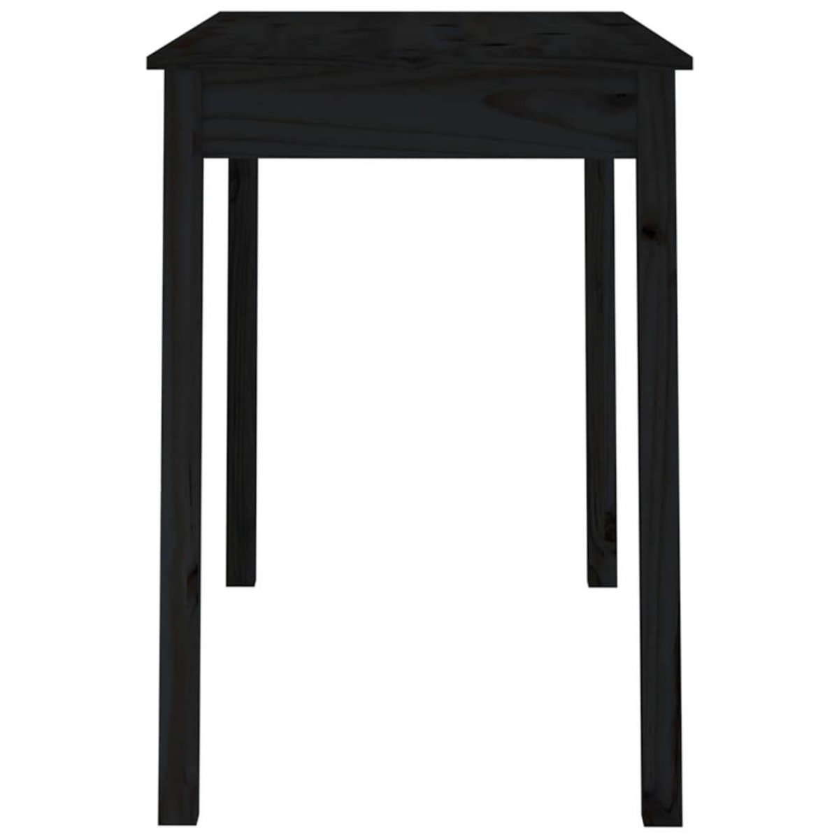 VIDAXL Table a manger Noir 110x55x75 cm Bois massif de pin