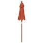 Voir la diapositive 5 : VIDAXL Parasol de jardin avec mat en bois terre cuite 196x231 cm