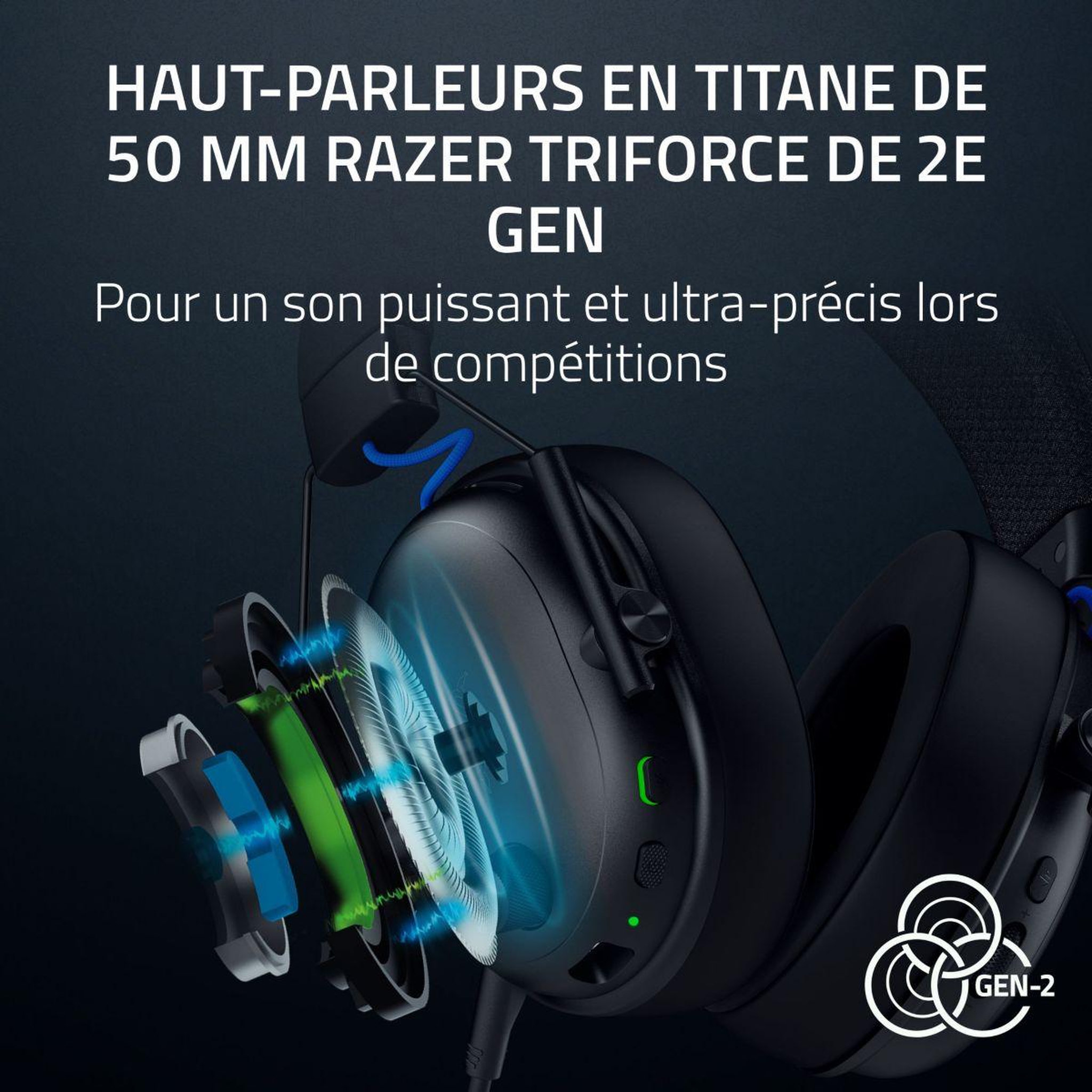 Voir la diapositive 5 : Razer Casque gamer blackshark v3 playstation noir