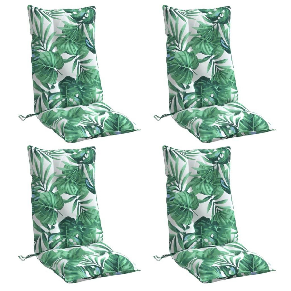VIDAXL Coussins de chaise a dossier haut lot de 4 modele de feuille