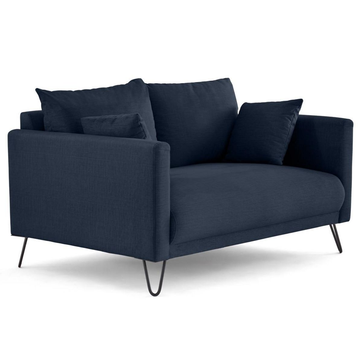 LISA DESIGN Ostrava - canapé droit 2 places en velours pieds en épingle