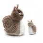 Voir la diapositive 1 : Globe Trotoys Peluche escargot Speedou maman et son bébé marron beige