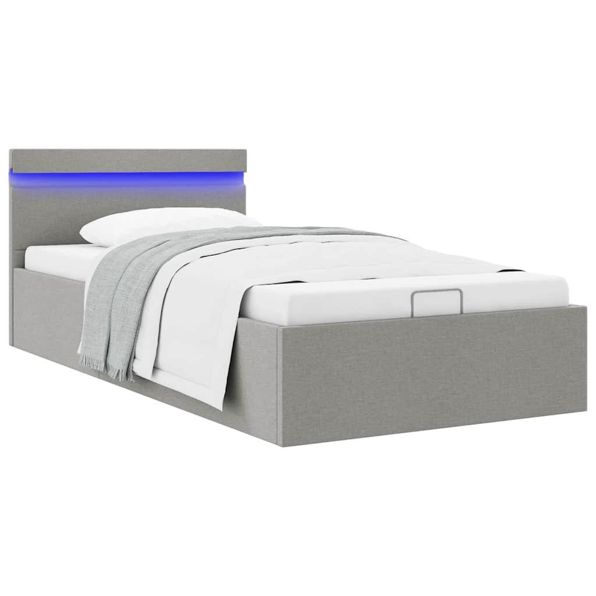 Voir la diapositive 2 : VIDAXL Cadre de lit a rangement hydraulique sans matelas 100x200 cm