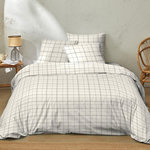 Home collection Parure housse de couette prades ecru. Coloris disponibles : Blanc