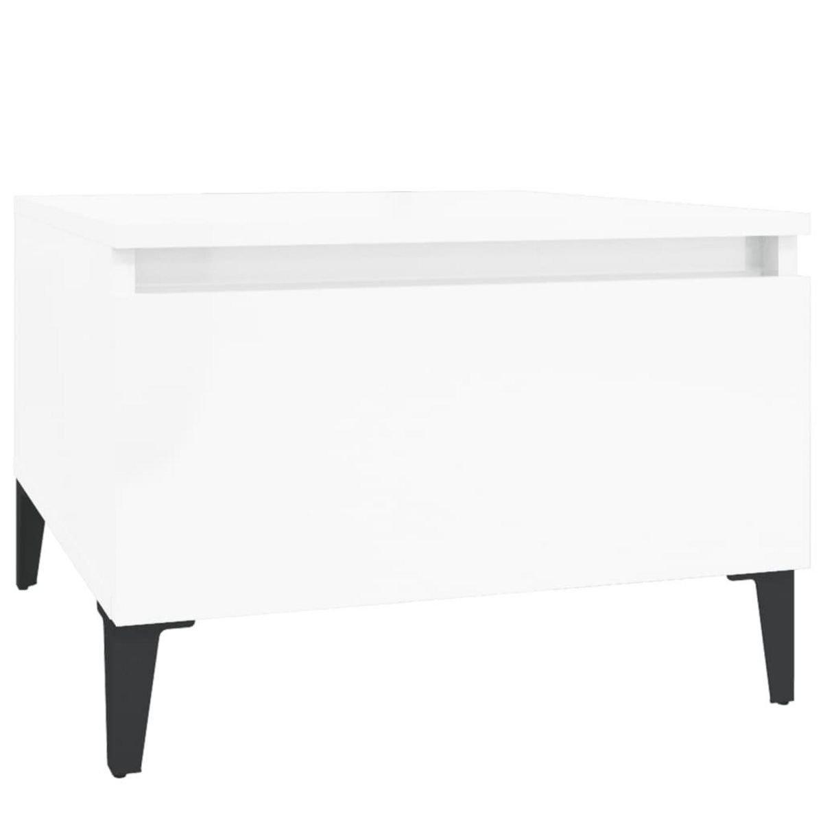 VIDAXL Table d'appoint Blanc brillant 50x46x35 cm Bois d'ingenierie