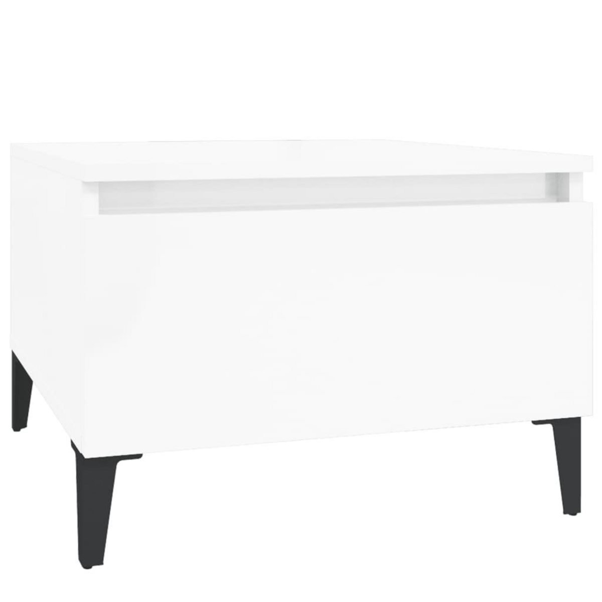 VIDAXL Table d'appoint Blanc brillant 50x46x35 cm Bois d'ingenierie