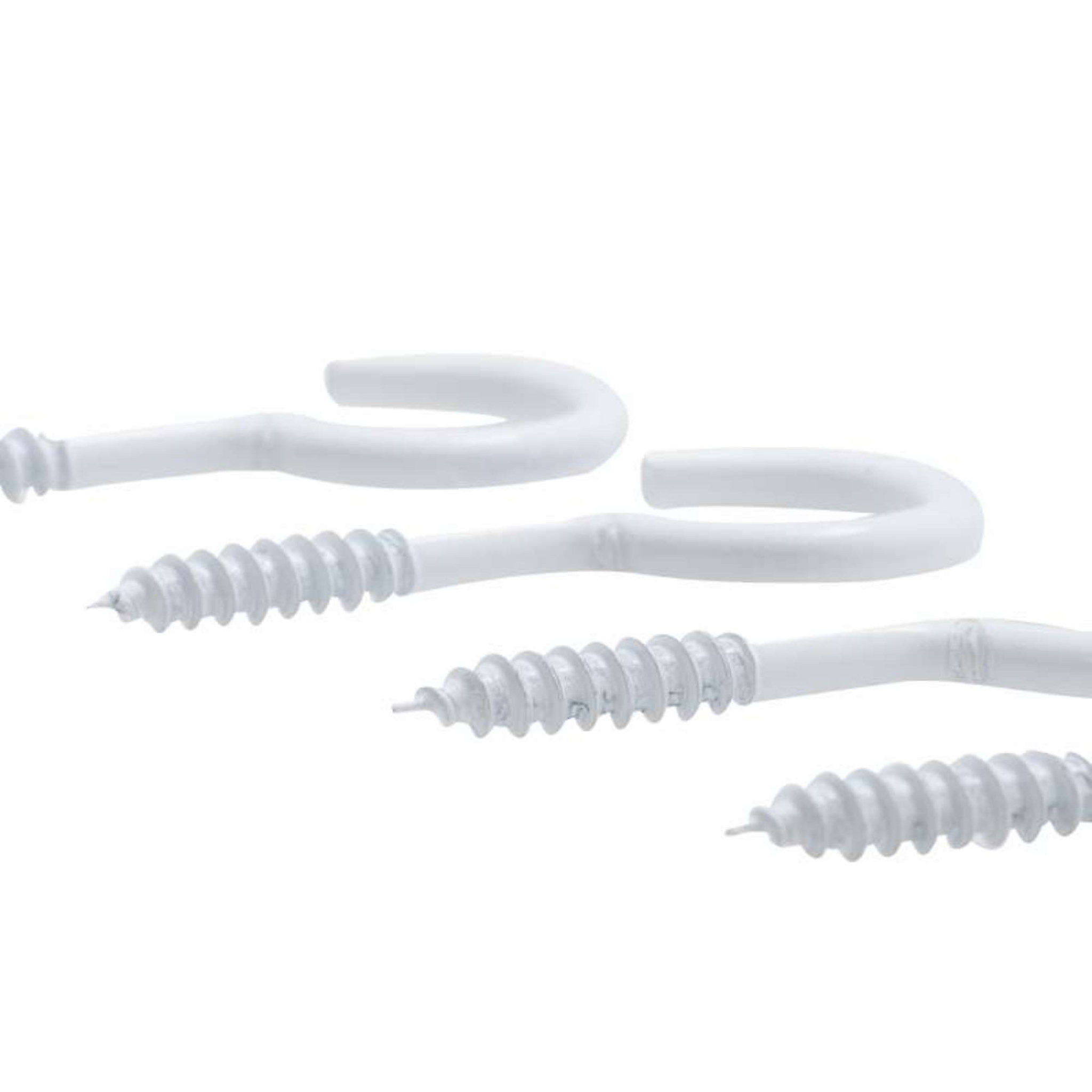 Voir la diapositive 4 :  Crochet à visser plastifié blanc filet bois Vissal 5x40mm  lot de 4 crochets