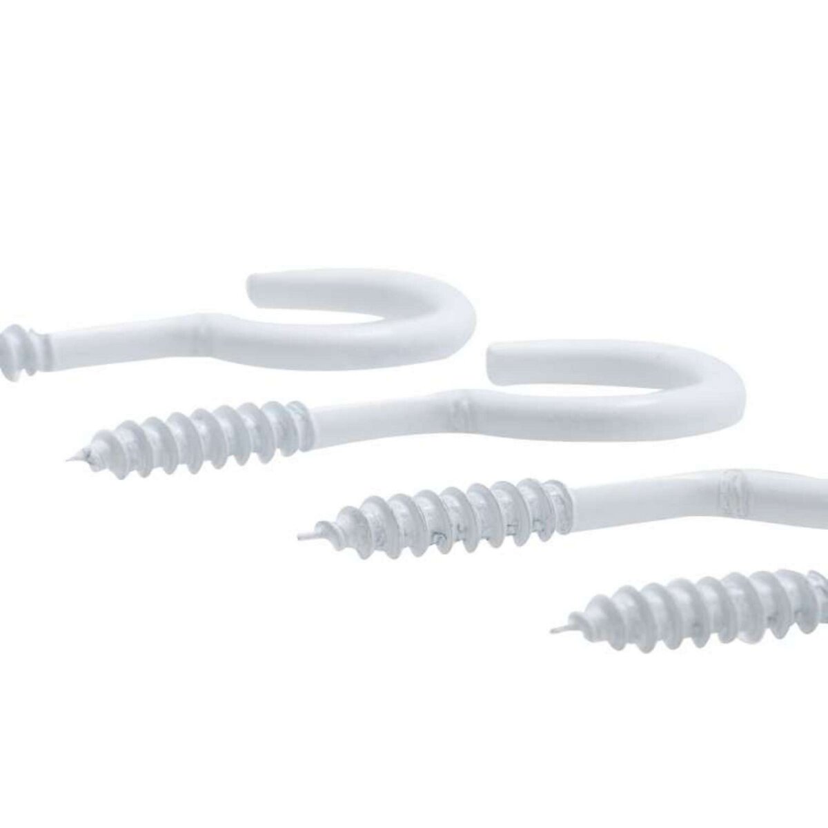  Crochet à visser plastifié blanc filet bois Vissal 5x40mm  lot de 4 crochets