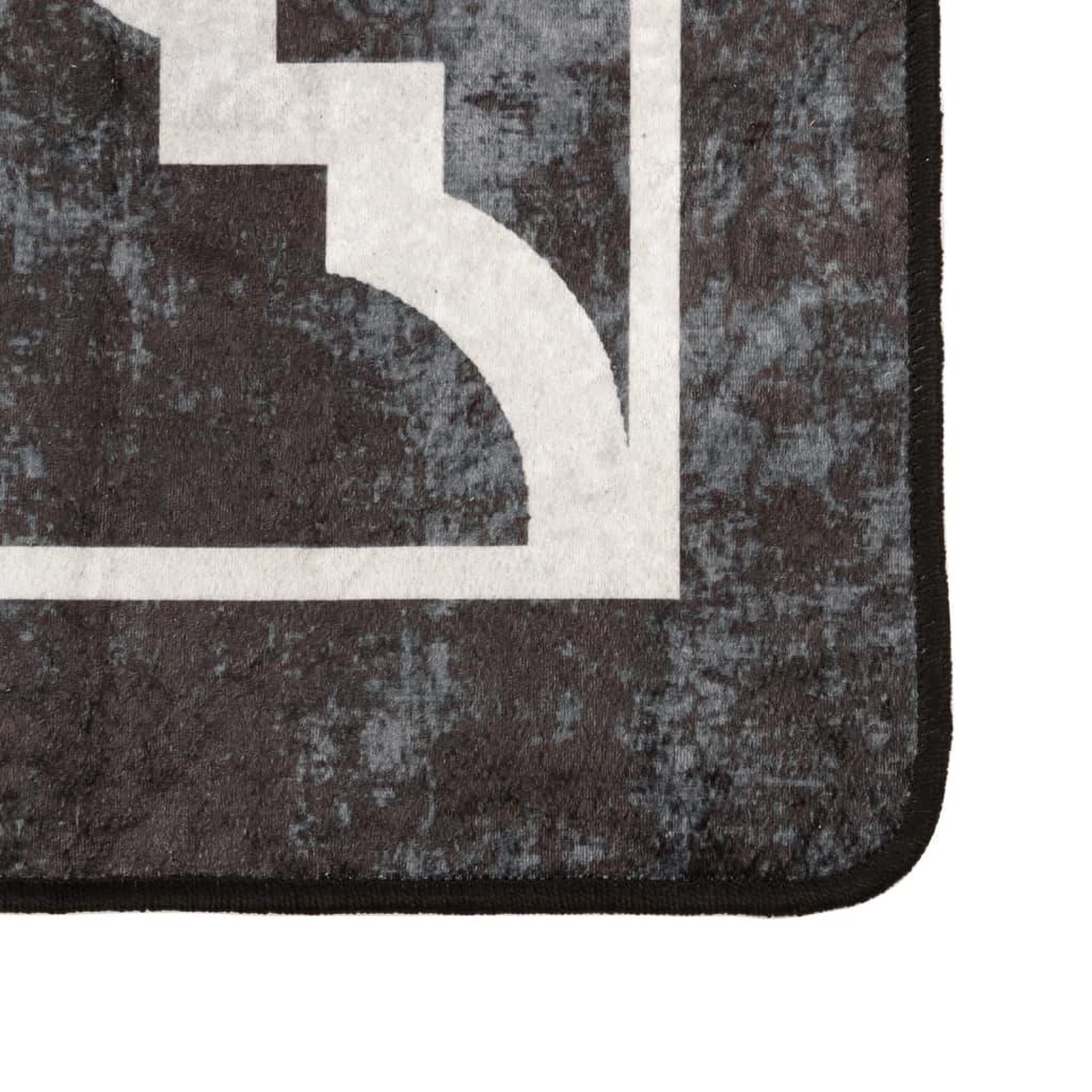 Voir la diapositive 3 : VIDAXL Tapis lavable noir et blanc 190x300 cm antiderapant