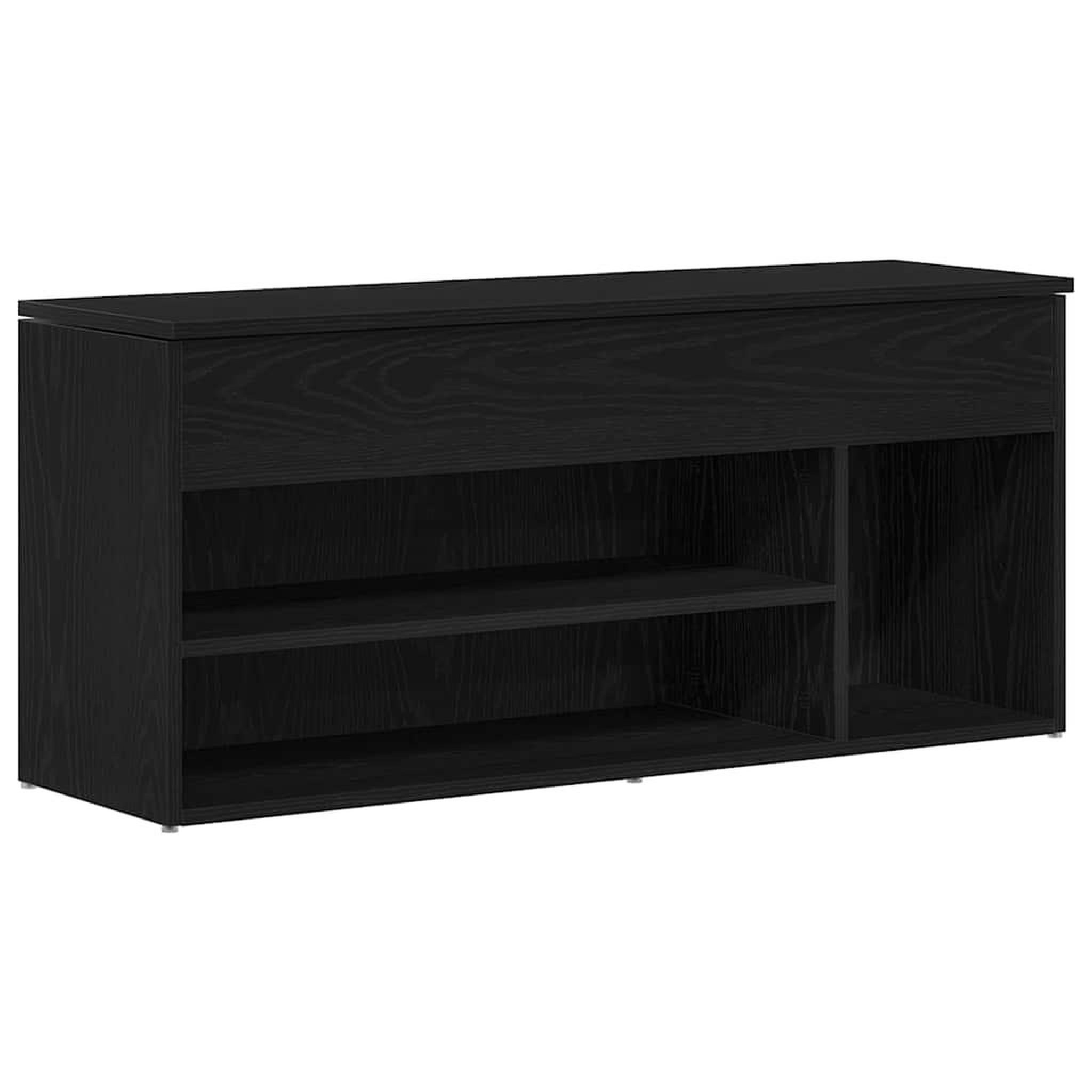 Voir la diapositive 2 : VIDAXL Banc a chaussures chene noir 102x30,5x45 cm bois d'ingenierie