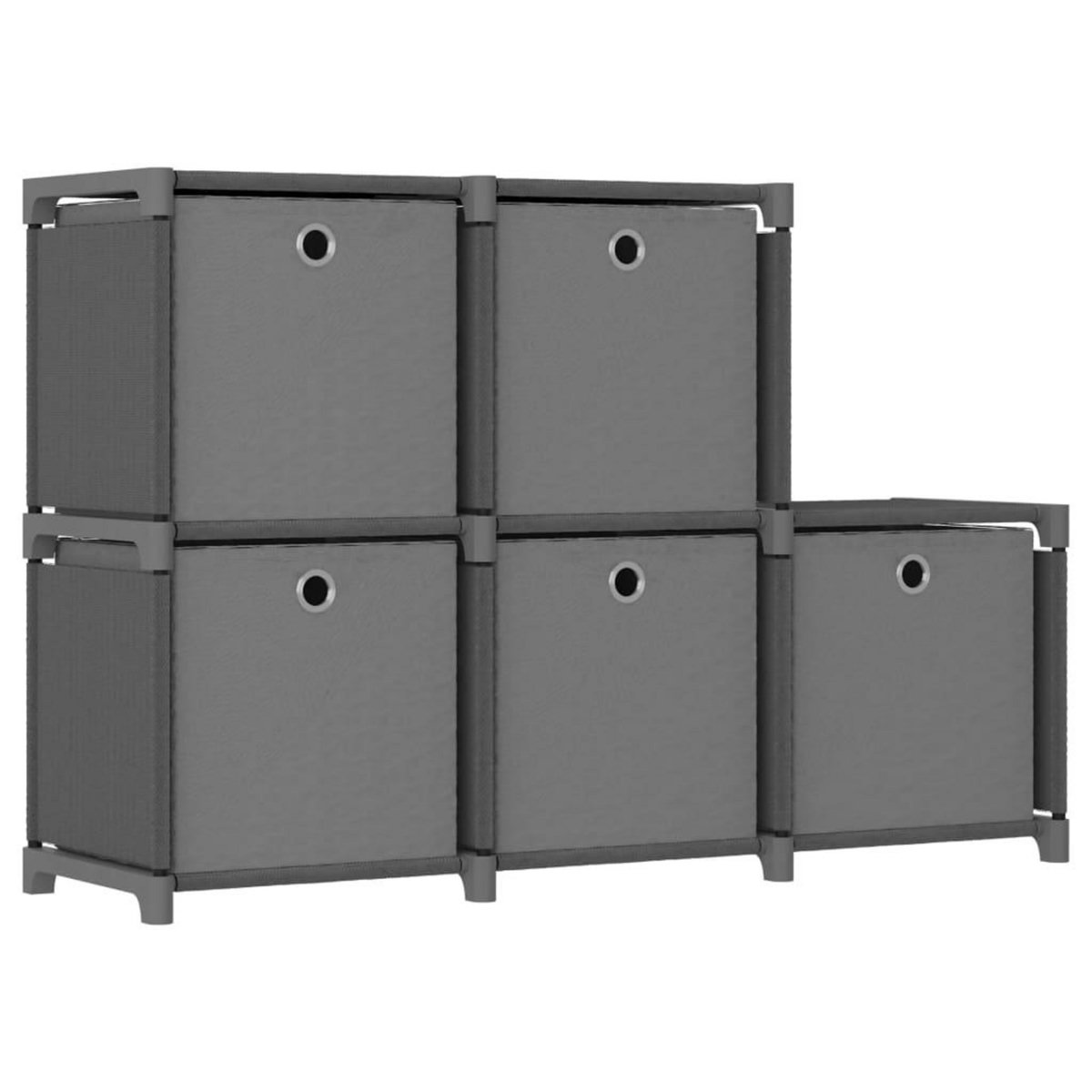 VIDAXL Etagere d'affichage 5 cubes et boîtes Gris 103x30x72,5 cm Tissu