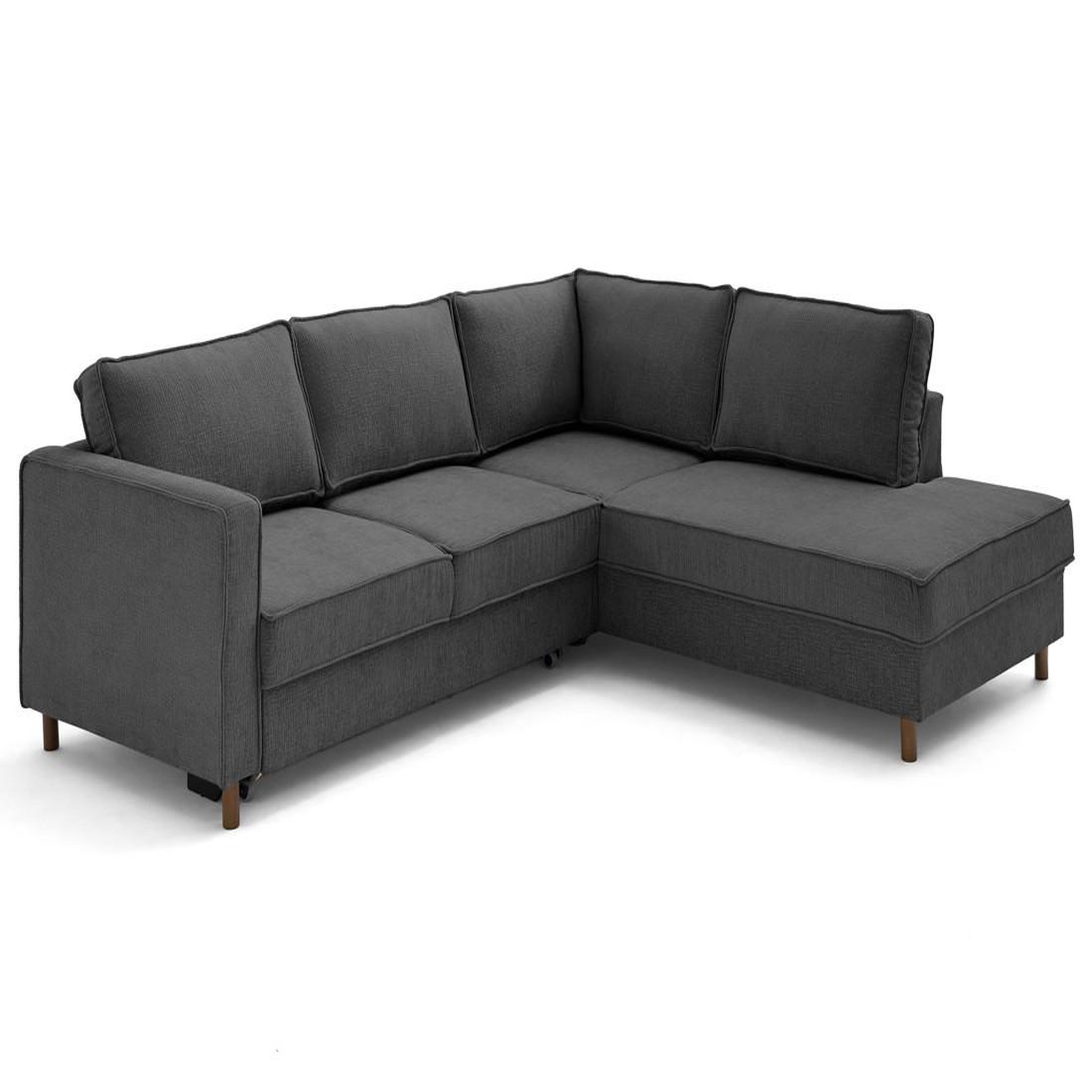Voir la diapositive 5 : LISA DESIGN Jake - canapé d'angle droit 5 places convertible en tissu velours relief