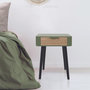 Voir la diapositive 2 : The Home Deco Factory Table de chevet 1 tiroir vert kaki