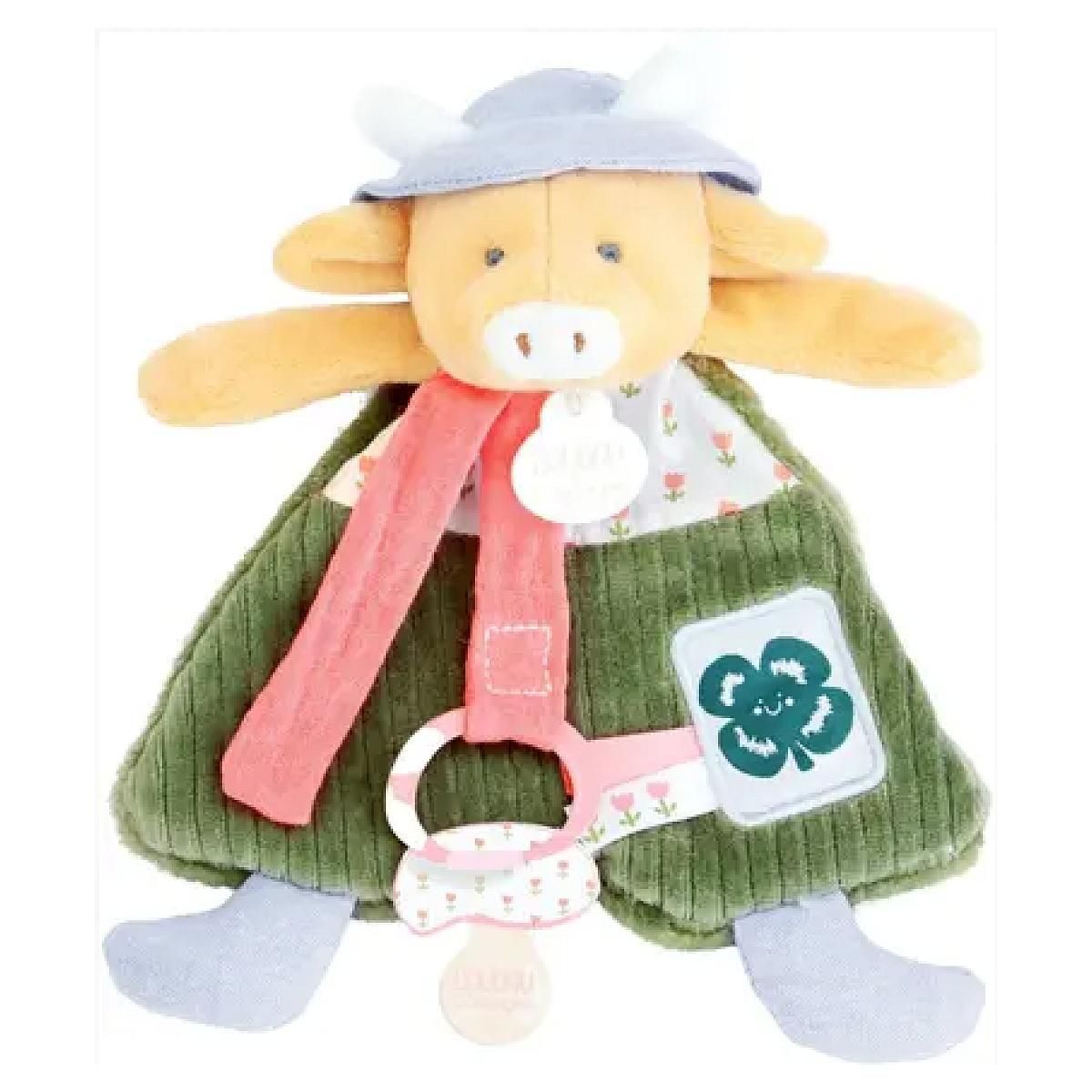 DOUDOU ET COMPAGNIE Aneth la vache - doudou attache-sucette