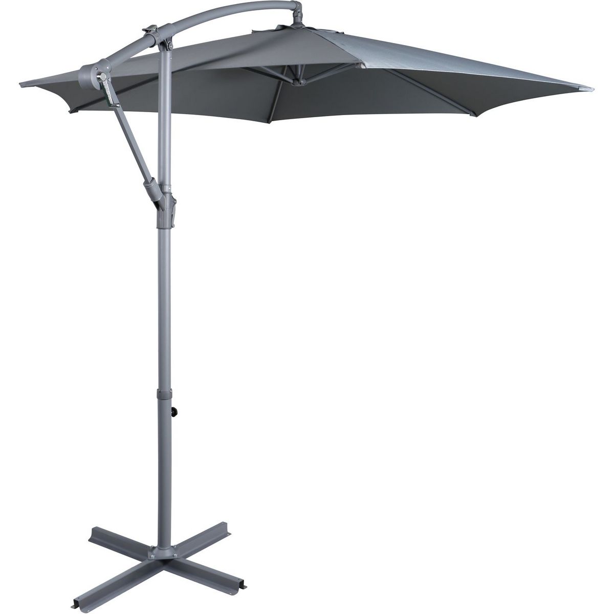 GARDENSTAR Parasol déporté avec manivelle - Aluminium - D3m - Gris