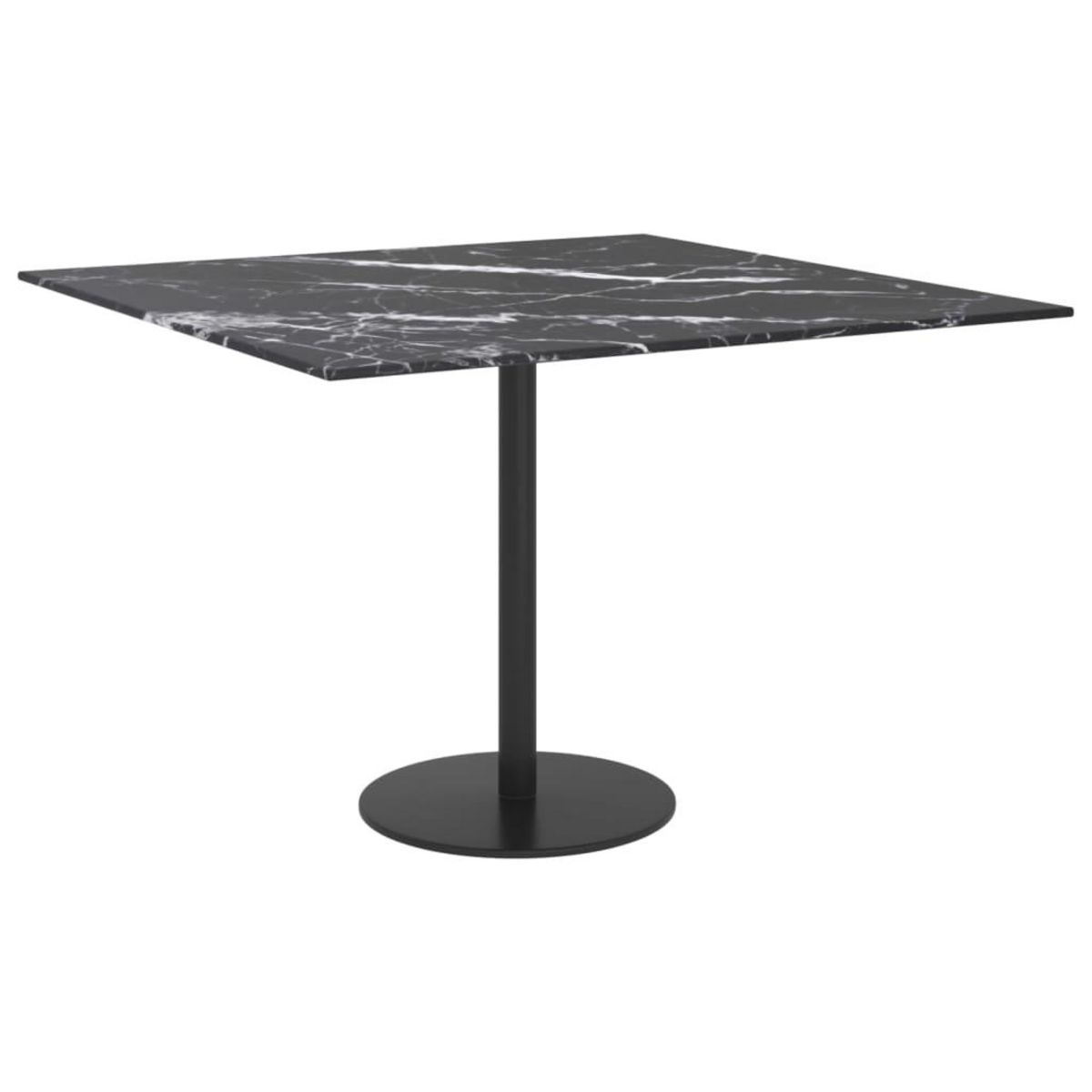 VIDAXL Dessus de table noir 60x60 cm 6 mm verre trempe design marbre