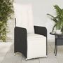 Voir la diapositive 1 : VIDAXL Chaises inclinables de jardin lot de 2 et coussins noir rotin