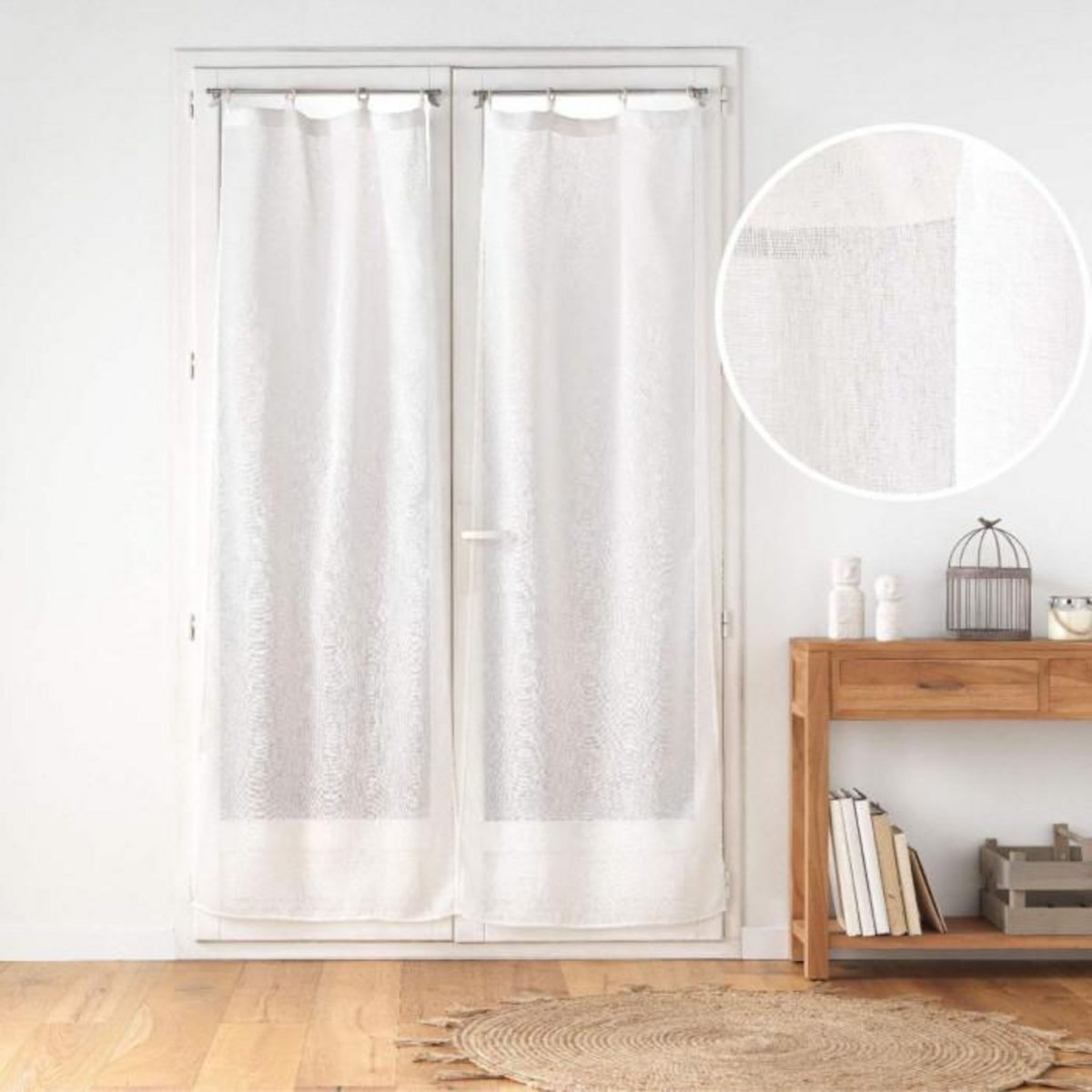 Paris Prix Paire de Voilages à Œillets  Minalisa  70x200cm Blanc