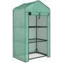 Voir la diapositive 1 : OUTSUNNY Serre de jardin balcon 3 niveaux métal thermolaqué vert PE vert