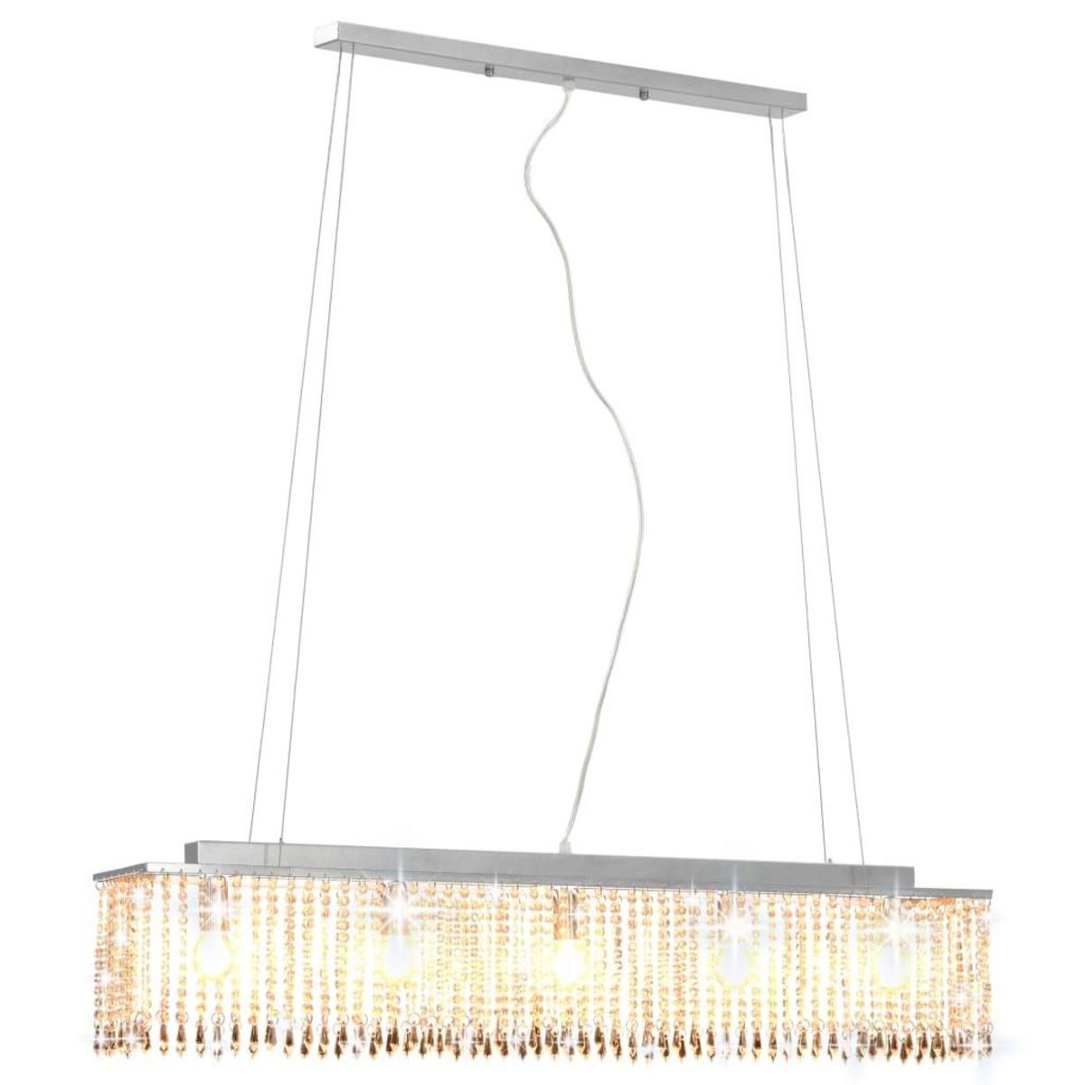 VIDAXL Plafonnier avec perles de cristal Argente 104 cm E14